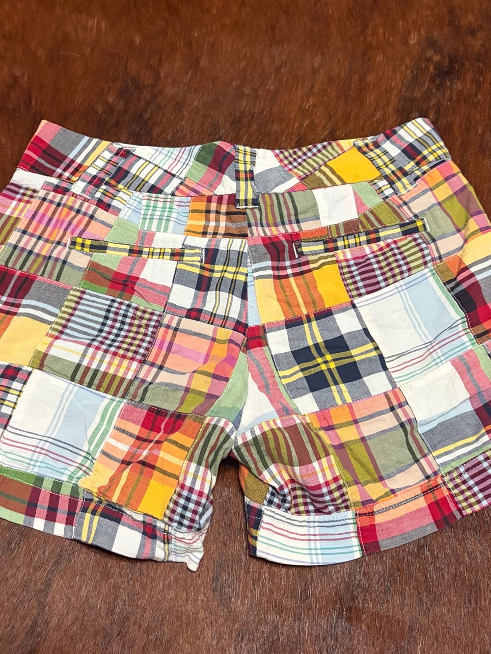 J. Crew Multicolor Patchwork Plaid Bermuda Shorts - Picture 2 of 3